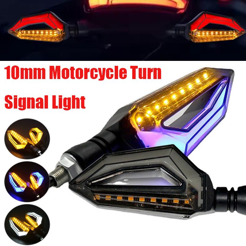 Motorcycle LED Turn Signal Light Universal Daytime Running Lights Indicator Blinker Braking Lamp 10MM 12V Moto Turn Signal Light