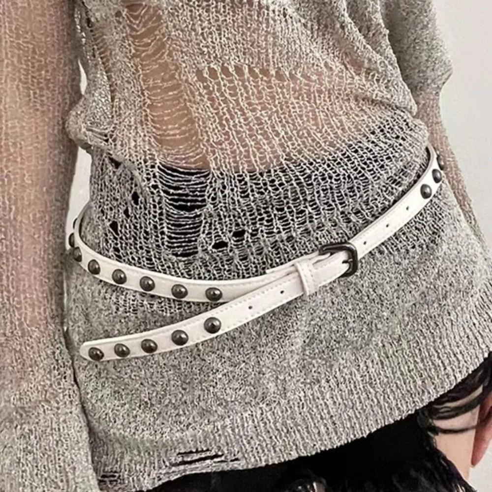 Versatile Rivet Belt Retro Jeans Pants Belt Y2K Waist Chain Strap  for Women