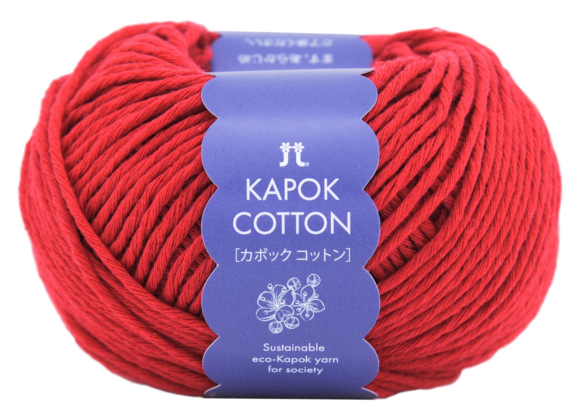 

Hamanaka Hand Knitting Kapok Medium Color no 3398 Yarn, Cotton, Weight, 9, Kiwata Hana (Winter Flower) Pattern, 30g, Approx. 72m,