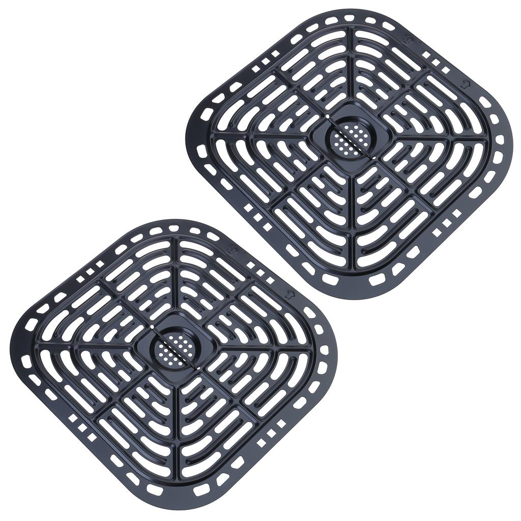 2 Pack Food Safe Air Fryer Plate Replacement Grill Pan Air Fryer Tray Metal Material for Instants Vortex 6QT Air Fryers