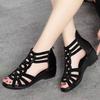 Soft leather sandals women's summer new soft-soled mother shoes fashionable outer wear women's sandals wedge heel women's shoes