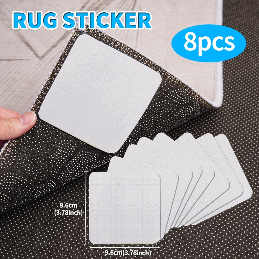 4/8Pcs Non-Slip Rug Gripper Tape Washable Carpet Pad for Hardwood Floors Reusable Fixed Sticker for Bathroom