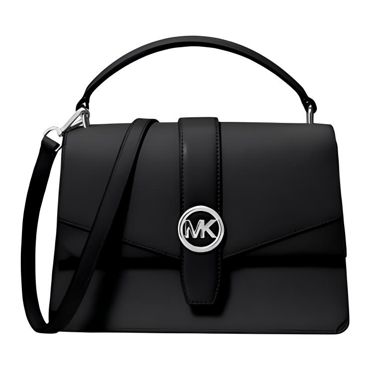 Michael Kors Logo Saffiano Leather Tote Bag Medium Women handbags Black 35S5SGRS2L-BLACK Basic Set (Bag+Dust Bag)