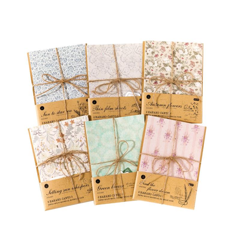 40 Pcs Sticker+material Paper Set Planner Handmade DIY Scrapbooking Diary Album Junk Journal Supplies