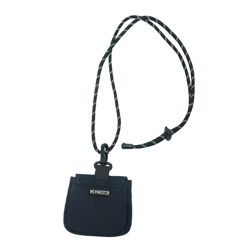 

Durable Mini Hanging Neck Coin Purse Oxford Cloth Zipper Small Card Holder Card Bag чорний
