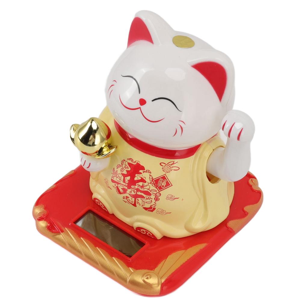Lucky Waving Cat Light Induction Plastic Chinese Welcome Cat Ornament for Home Cars