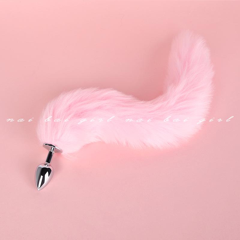 Fox Role Play Set: Metal Anal Plug with Tail, Lace Choker, and Headband for Teasing and Flirting