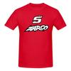 T-shirt da Pendolare Johann Zarco Semplice Stile Coreano Collo a Costine Basic Tee