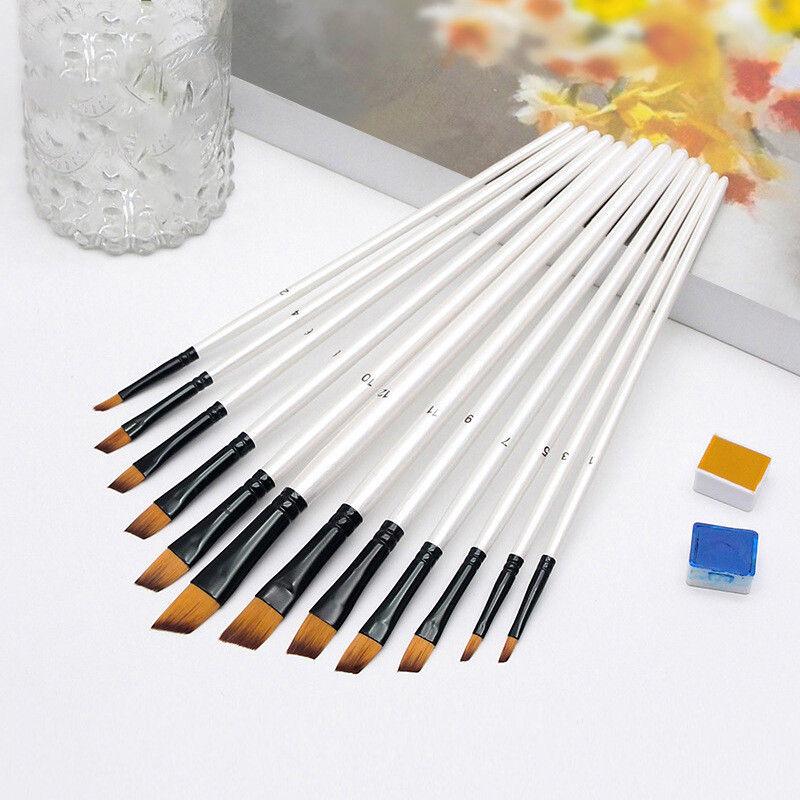 

Набор кистей для рисования, 12 шт., ассорти, профессиональные кисти, кисти для акрила, масла, акварели GZW Oblique