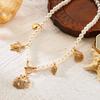 Bohemia Irregular Imitation Pearl Chain Necklace for Women Summer Beach OT Buckle Starfish Shell Turtle Choker Beach Jewelry