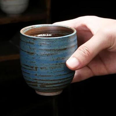 Japanese Coarse Pottery Teacup Single Large Pure Handmade Retro Master Cup Ceramic Coffee Cup In Ancient