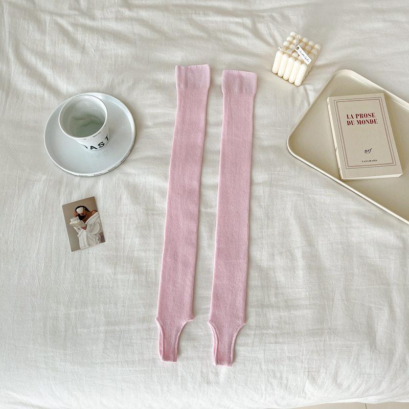 Foot Stepping Calf Socks Women'S Breathable Thin Ballet Style Summer Stacking Socks Vertical Pattern Thin Versatile Half Sole Leg Cover