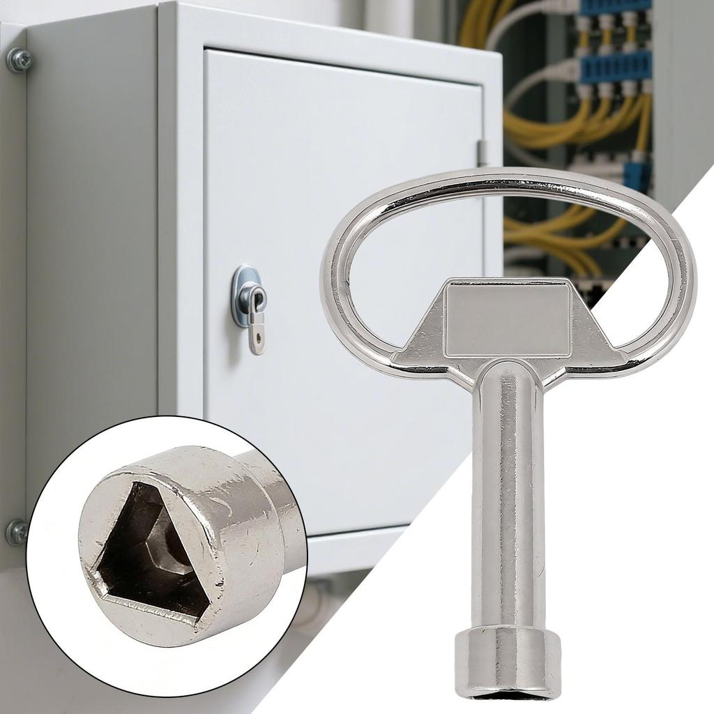 Electrical Cabinet Key Metal Triangle Wrench Gas Water Meter Panel Lock Key for Valve Spigots Cupboard Security Box HVAC Unit