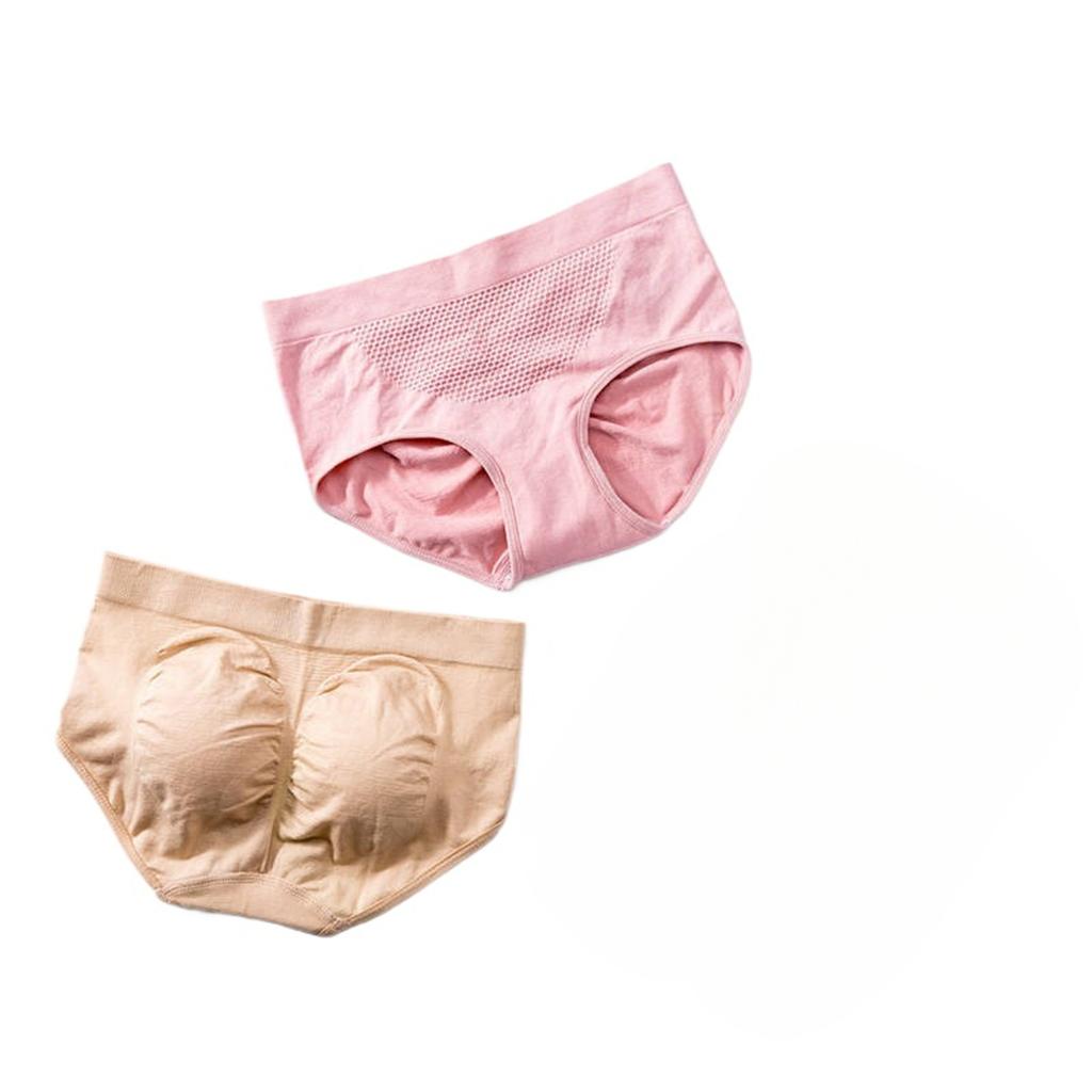 3-Pack Women’s Breathable Cotton Panties Honeycomb Weave Seamless Soft Underwear Gray Pink Nude