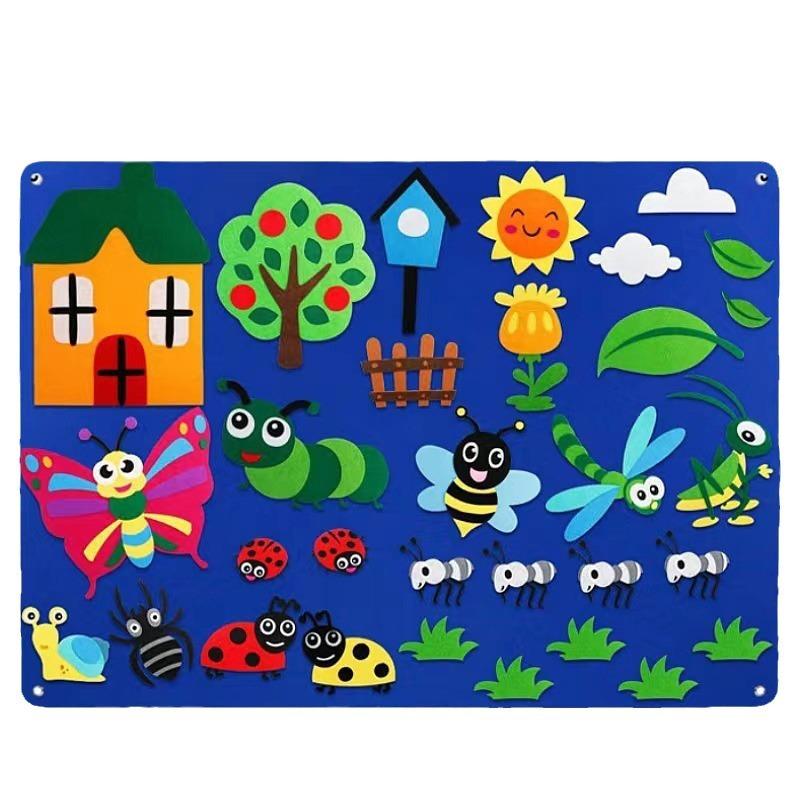 Felt Busy Board Children'S Educational Science And Education Toys Learning Board Infant Action Training Education Board