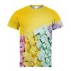 T-shirt Grafica a Blocchi Degradé da Ragazzo Stampa Digitale 3D Casual Elastica a Maniche Corte per Attività Estive all'Aperto Abbigliamento per Bambino