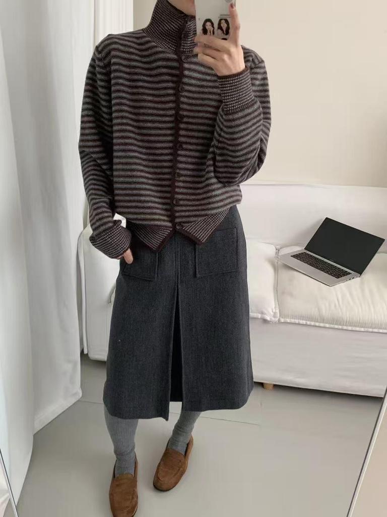 Women's 25th Anniversary Striped Loose Casual Korean Honey Bear Sweater