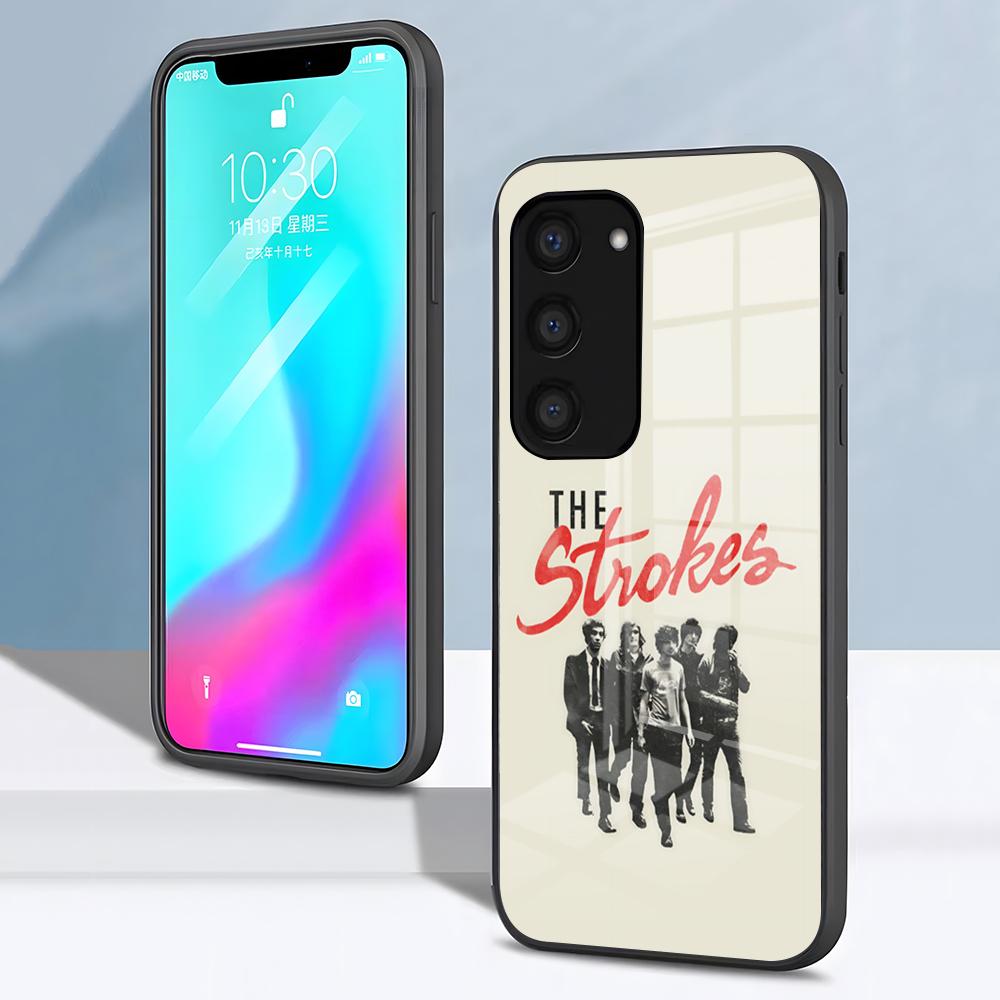 Band The S-strokes Phone Case For Samsung S26 S25 S24 FE S23 S22 S21 Plus S20 Ultra Note20Ultra Black Glass Cover