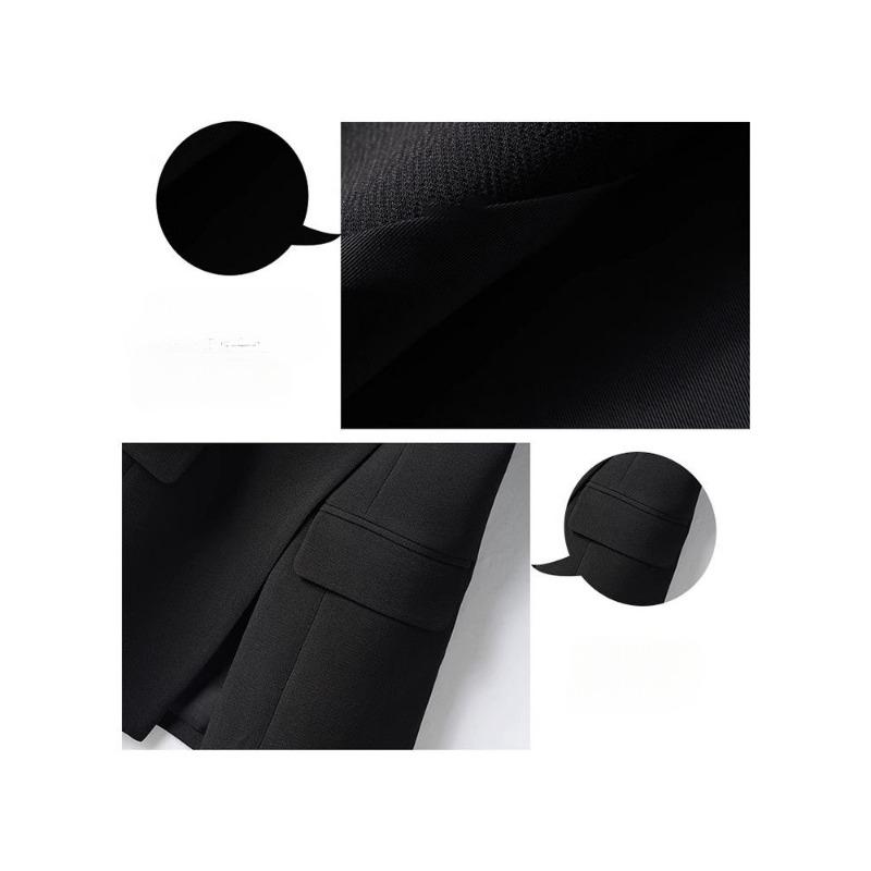 Vestă Neagră Slim Fit Femei Asimetrică Elegantă cu Căptușeală Modă de Primăvară