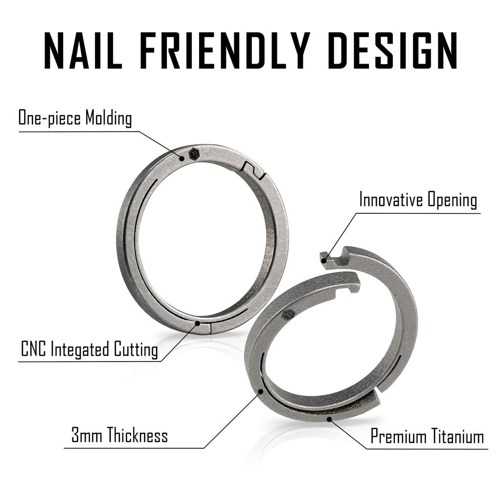 [KeyUnity] KA26 Titanium Key Ring Side Push Key Ring Quick Release Minimalist Split Key