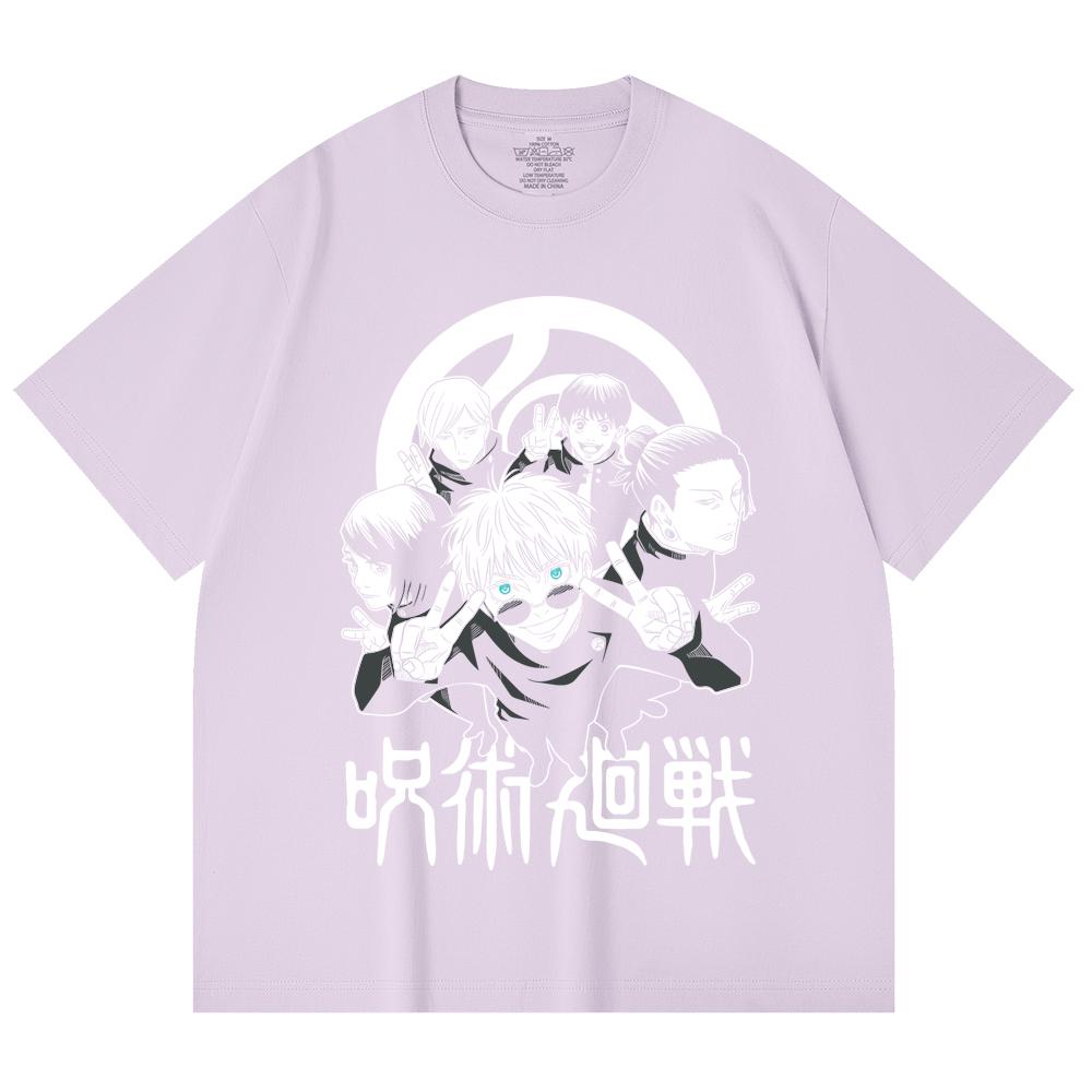 230 g/m² 100% bavlna Jujutsu Kaisen V30 Tým Gojo Potisk Unisex Těžké Bavlněné Tričko