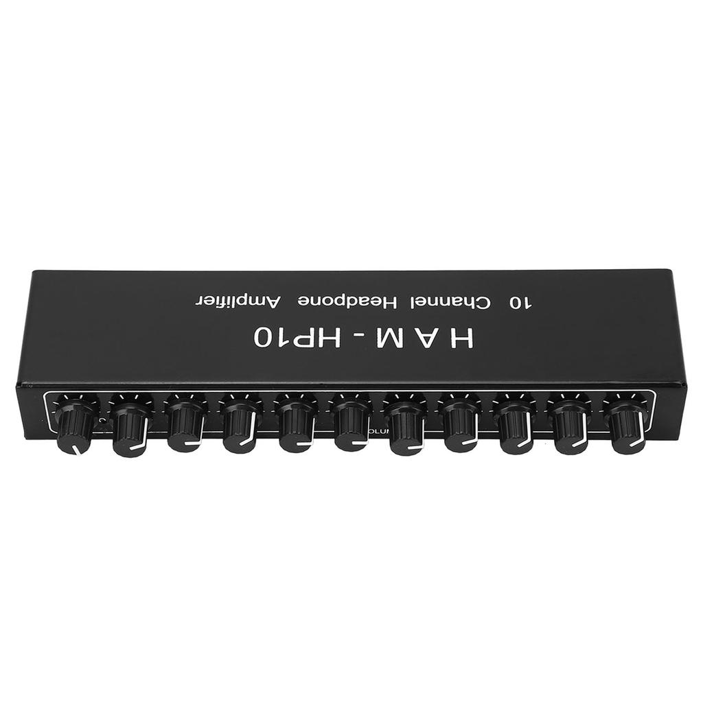 10 Channel Headpone Magnifier Stereo Audio Distribution Splitter Independent Control 100‑240V US Plug
