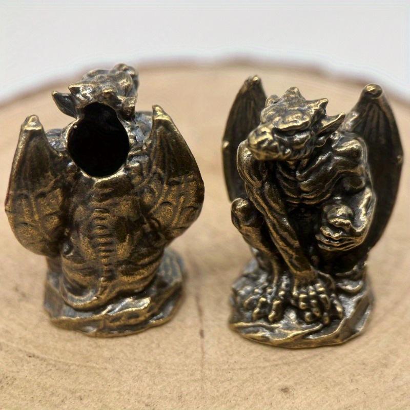 Outdoors DIY Tools EDC Brass Stone Gargoyle Knife Beads Lanyard Pendants Key Rings Accessories