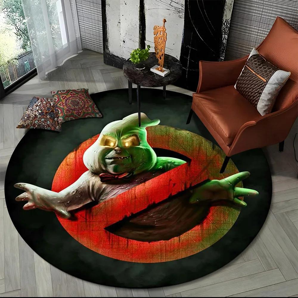 26 Style New G-Ghostbusters Horror Movie Cartoon Round Carpet Rug for Bedroom Living Room Sofa Decoration,pet Decor Floor Mat