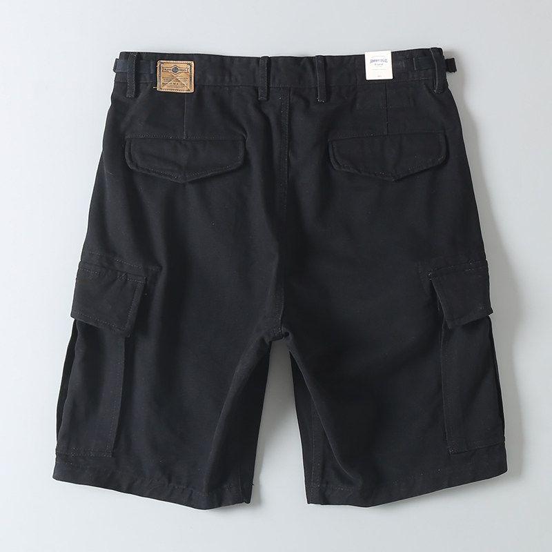 Heavyweight Pure Cotton Thick American Retro Loose Straight-Leg Work Shorts Summer Casual Multi-Pocket Men's Knee-Length Shorts