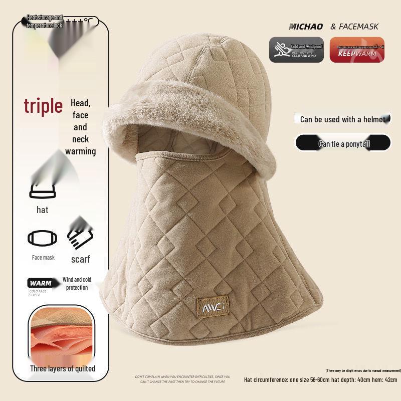 

Жіноча зимова велосипедна маска для обличчя та гейтер для шиї - Тепла, вітрозахисна, морозостійка, плюс оксамит проти замерзання для катання One Size Adult