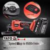 YATO 18V Brushless Cordless Angle Grinder: Lithium Rechargeable Handheld Electric Cutting Tool