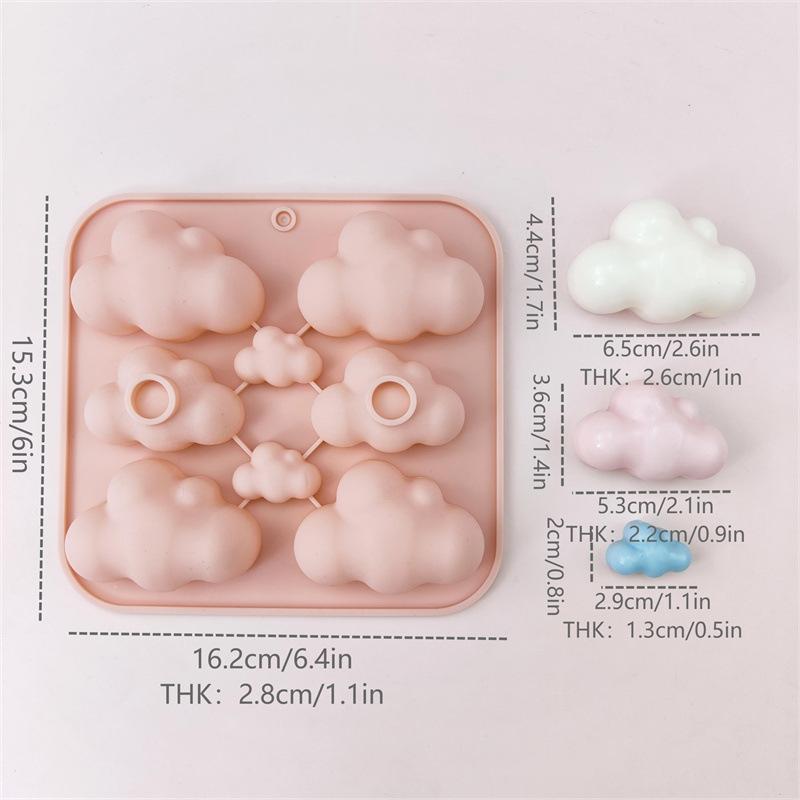 Cloud Silicone Mold For Soap Gummy 3D Rainbow Raindrop Weather Candy Chocolate Pudding Ice Cube Tray Cupcake Cake Decoration