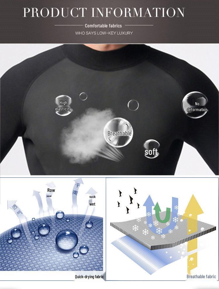 3MM Men's Short-Sleeve Shorty Wetsuit for Diving, Surfing, and Swimming