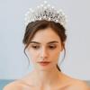 Fairy Rhinestone Tiara Silver Pearl Tiaras Elegant Bride Crown  Queen