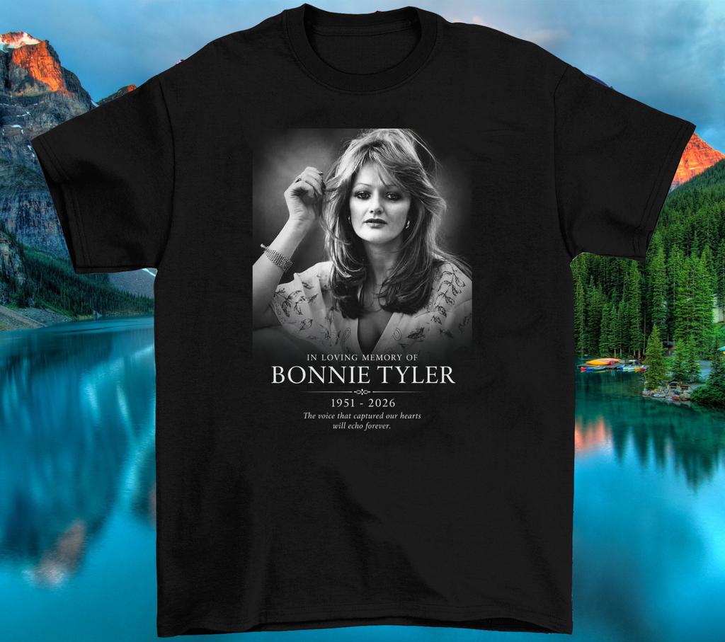 RIP Bonnie Tyler Heavy Cotton Black T Shirt EN346