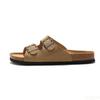 2025 Male Comfortable Slipper Man's Leather Sandal Beach Men Designer Brands Shoes Leather Buckle Cork Slippers Summer Homme