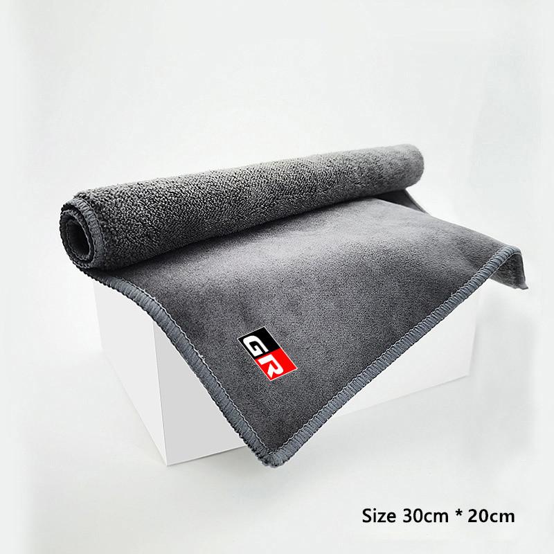 

Car Microfiber Cleaning Towel Car Washing For Toyota GR Sport Gazoo Racing Corolla C-HR Yaris 86 Hilux Supra Auto Accessories 30cmX30cm серый