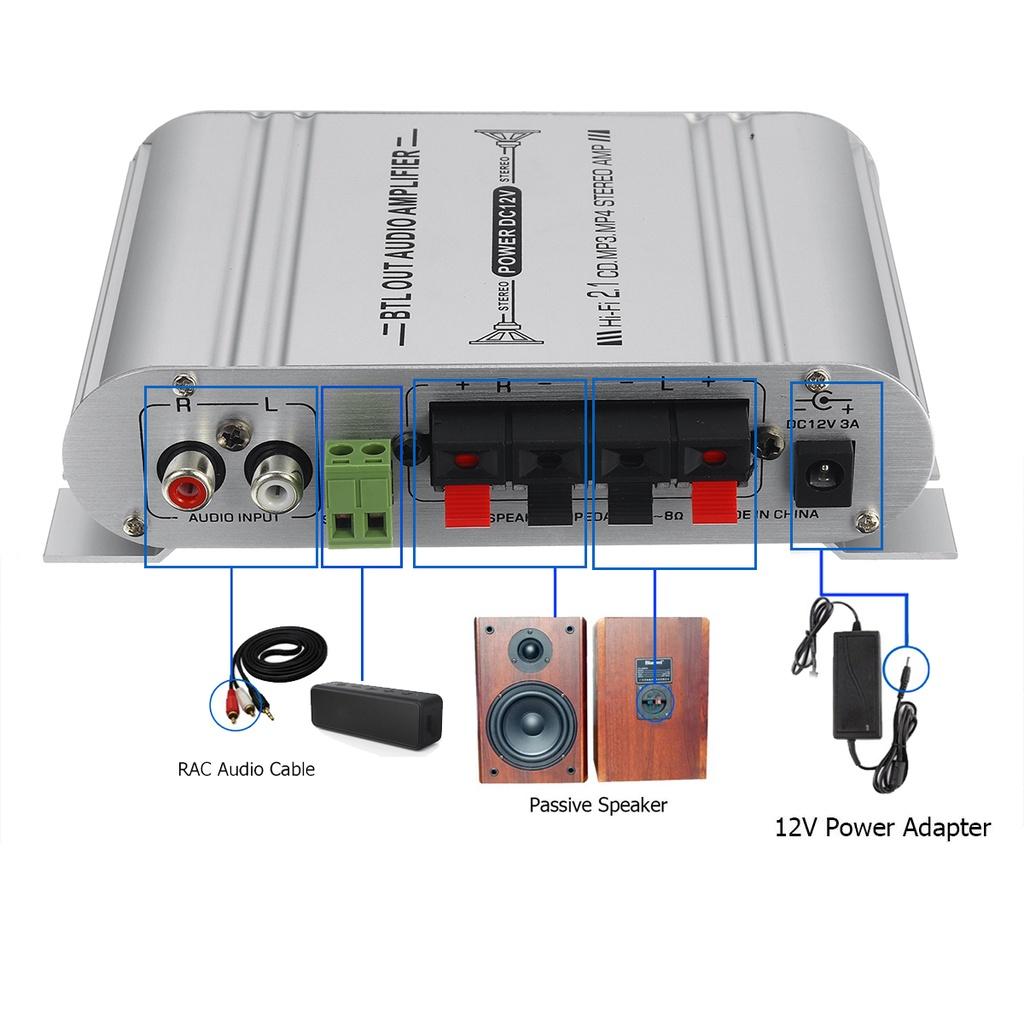 DC 12V 40W 2.1 Channel Super Bass Large Filter for DVD/CD Speaker MP3 Hifi Amplifier