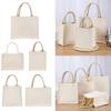 Reusable DIY Hand Drawn Canvas Bag Foldable Beige Blank Tote Sack Large Capacity Travel Shopping Bag