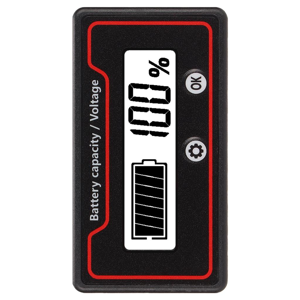 Battery Meter Light Alarm LCD Display Safe Battery Capacity Voltage Gauge for Electric Vehicle 12‑84V