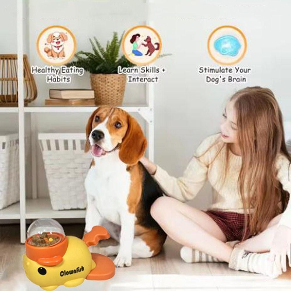 Cartoon Fish Design Pet Feeding Machine Interactive Dog Slow Feeder  Reduce Bloating