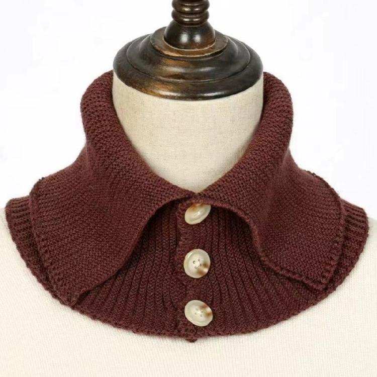 Warm Scarf Knit Collar Scarf Solid Color Scarf Knitted Elastic False Collar