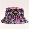 Reversible Digital Print Bucket Hat Diamond Lattice Pattern Sun Bonnet Trendy Short Brim Fisherman Cap Two-Side Wear Basin Hat