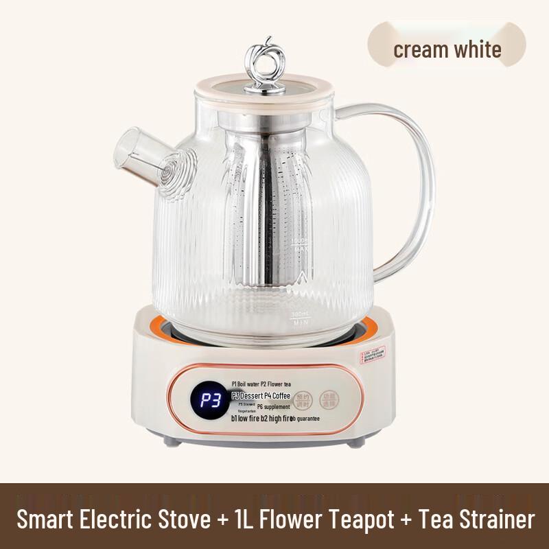 Автоматический стеклянный чайник и кастрюля для тушения Трицератопс