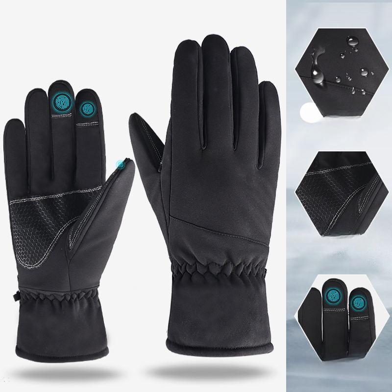 Autumn and Winter Outdoor Training Windproof Waterproof and Anti Slip Sports Cycling Camouflage Touch Screen Fleece Warm Gloves Equipment for Men