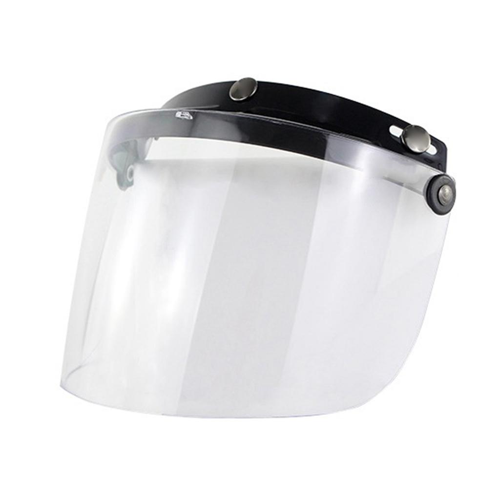 Visiera Durevole Antivento a 3 Bottoni per Caschi da Moto Ribaltabile Su Giù Aperto Antiabbagliante Accessori per Casco
