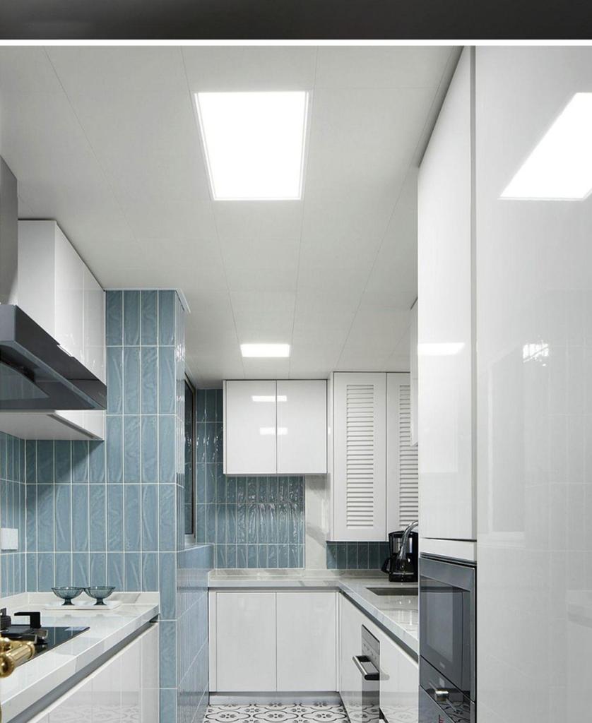 Square 600x600 Integrated LED Ceiling Light with Aluminum Buckle for Kitchen and Bathroom