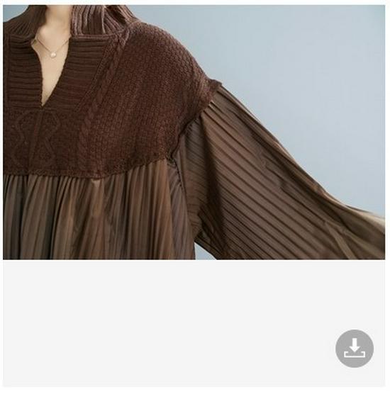 2024 Jesień Koreański Retro Dzianinowy Patchwork Plus Size Wyszczuplająca Koszula dla Kobiet