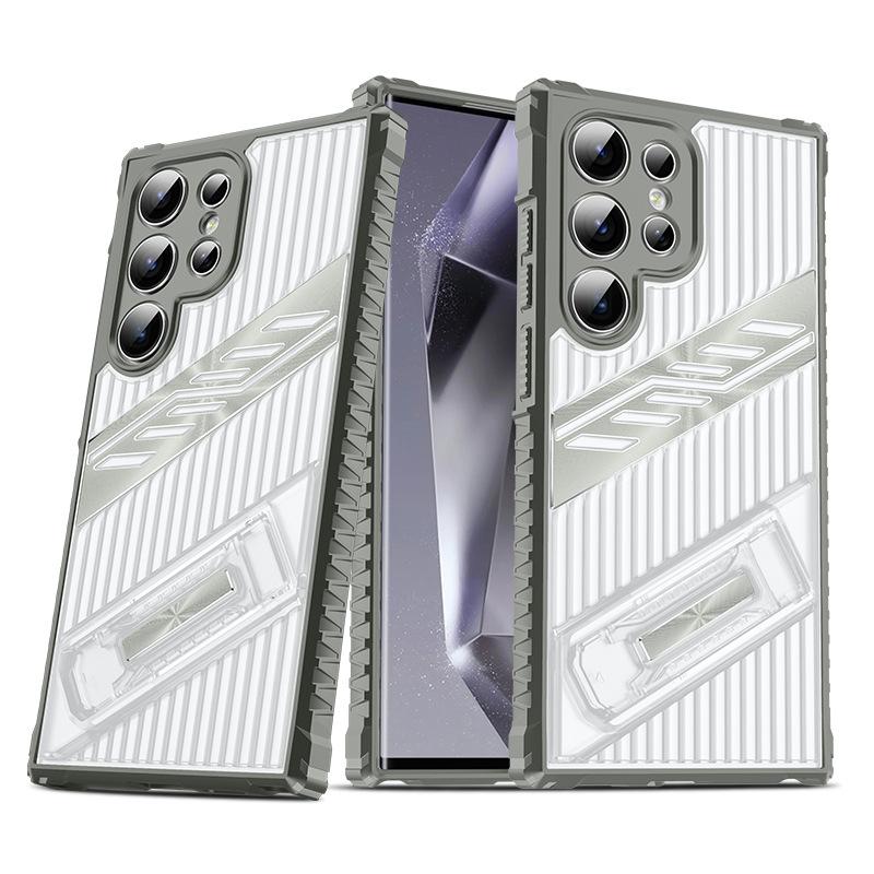 Samsung S25 Ultra Stealth Bracket Mobile Phone Case Suitable for S24PLUS Four Corner Anti Fall S23 Battle Shadow Protection Case