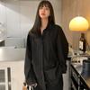 Women Blouses Basic Korean Fashion Long Sleeve White Black Shirts Oversized Streetwear Chic Female Cardigan All-match